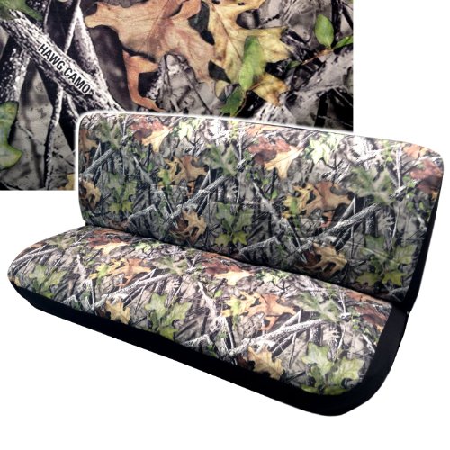 Forest Gray Camo Bench Seat Cover for Back or Front Pickups Cars Trucks