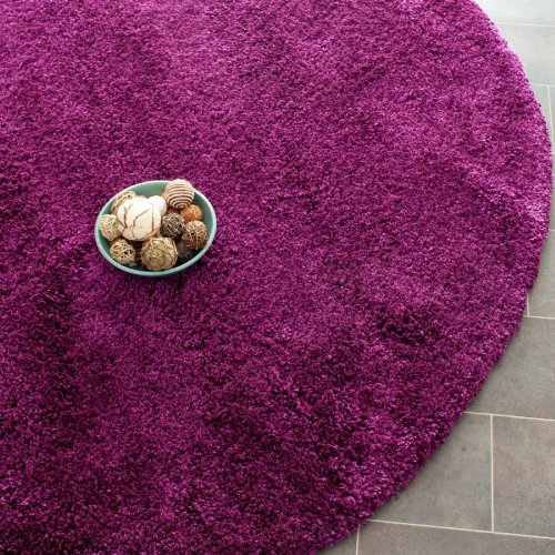 >>>Sale Safavieh Shag Collection SG1517373 Purple Shag Round Area Rug