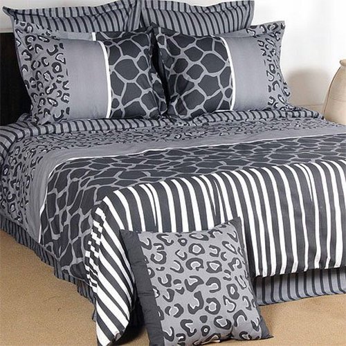 Black And Cream Bedding Grand Sales 7pcs Animal Print Grey White Bedding Duvet Cover Set King Size