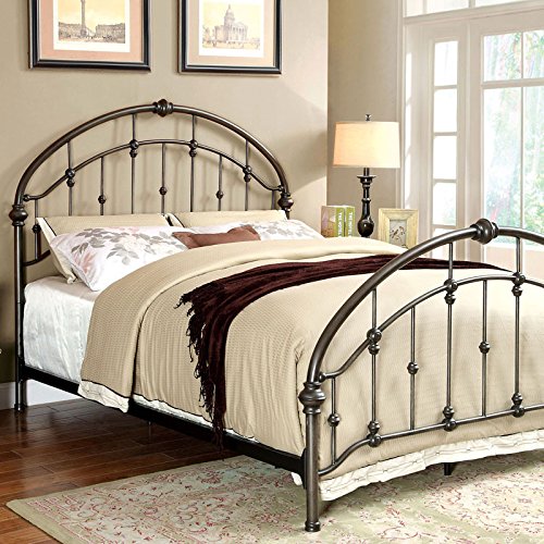 Carta Contemporary Vintage Style Brushed Bronze Finish Full Size Bed