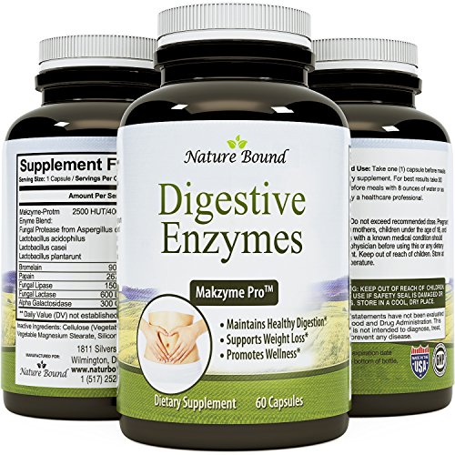 Pure Natural Digestive Enzymes for Women & Men Protein + Carbohydrates Stop Bloating