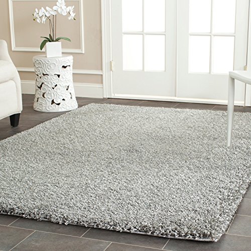 Viscose Silver Light Gray Shaggy Shag 5'x8' Area Rug Solid Color Quality Flokati High Pile Soft