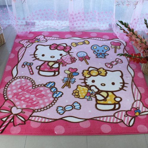 DIAIDI Cute Hello Kitty Area rug Pink Doormat Cartoon Children Crawling