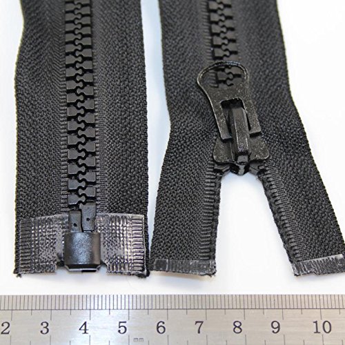 BLACK 18" 40" INCH CHUNKY ZIP No.10 OPEN END ZIPS HEAVY DUTY ZIPPER