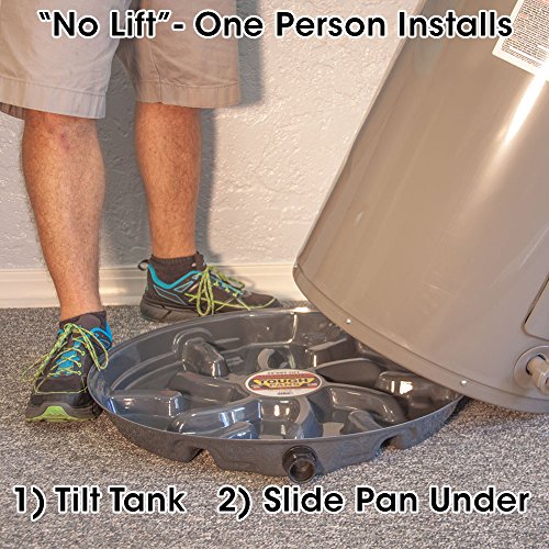 Tough Pans 27 inch DRY LIFT Hot Water heater Drain Pan with PVC Fitting
