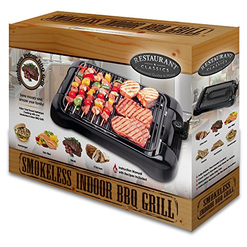 Indoor Smokeless BBQ Grill Electric Barbecue Stovetop Grilling Non