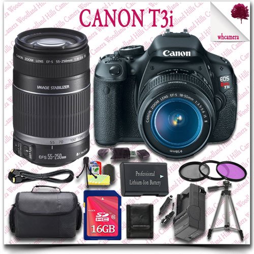 Canon EOS Rebel T3i Camera with EF S 18 55mm IS II Lens Canon EF S 55