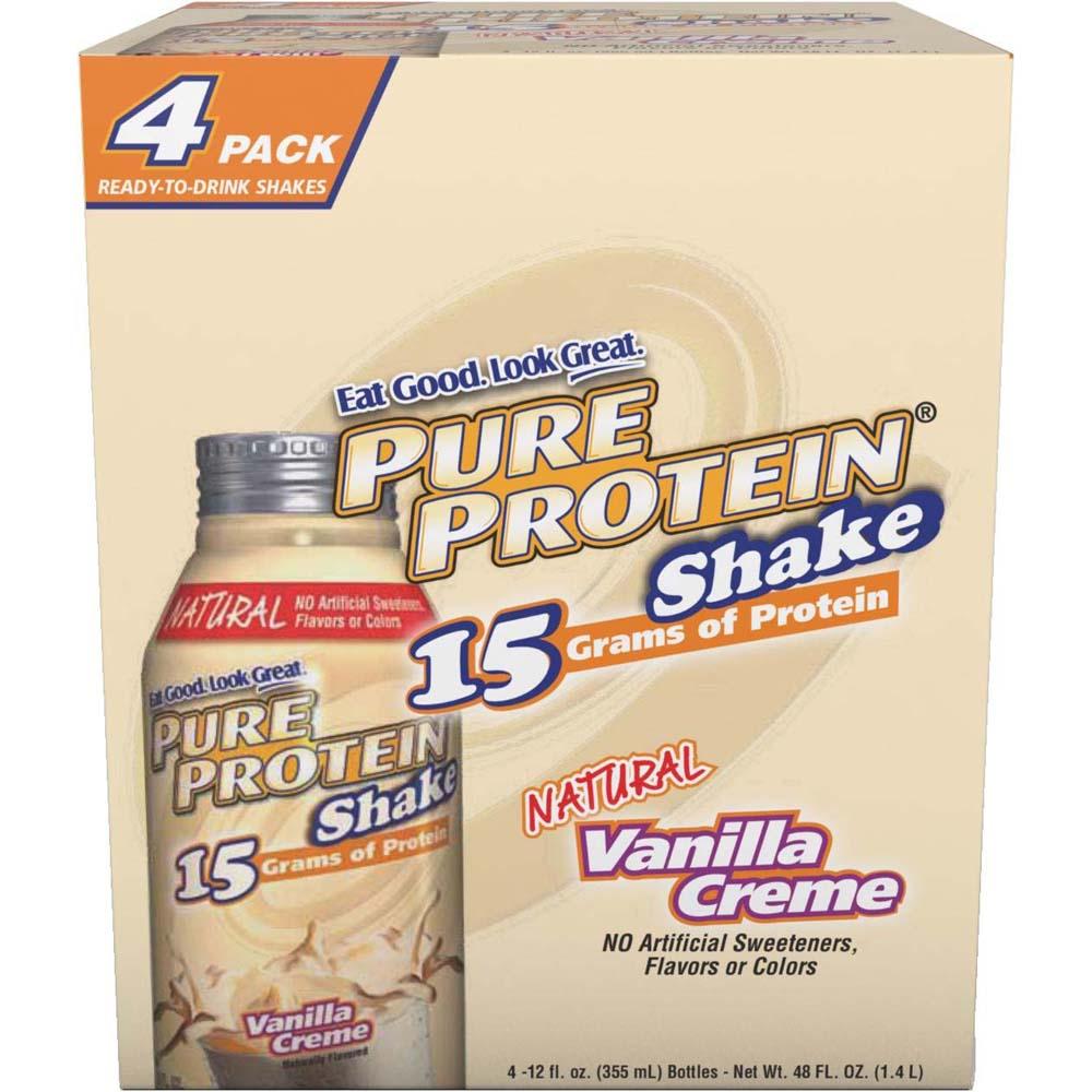Pure Protein Natural Shake, Vanilla Creme, 15 Gram, 4 12
