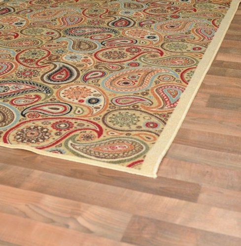NEW Multi Paisley Design Rubber backed non-slip Area Rug ... (489 x 500 Pixel)