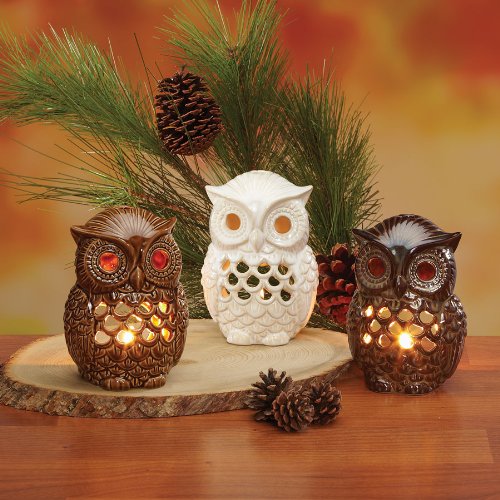 Owl Decorations with Archaic Owl Candle Holders, Figurines and Sculptures