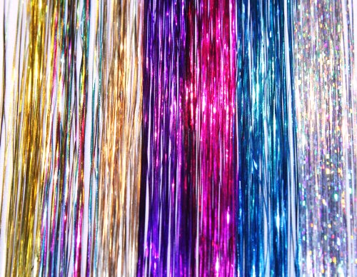 Buy 40" Hair Tinsel 210 Strands Seven Colors (Sparkling Silver, Purple