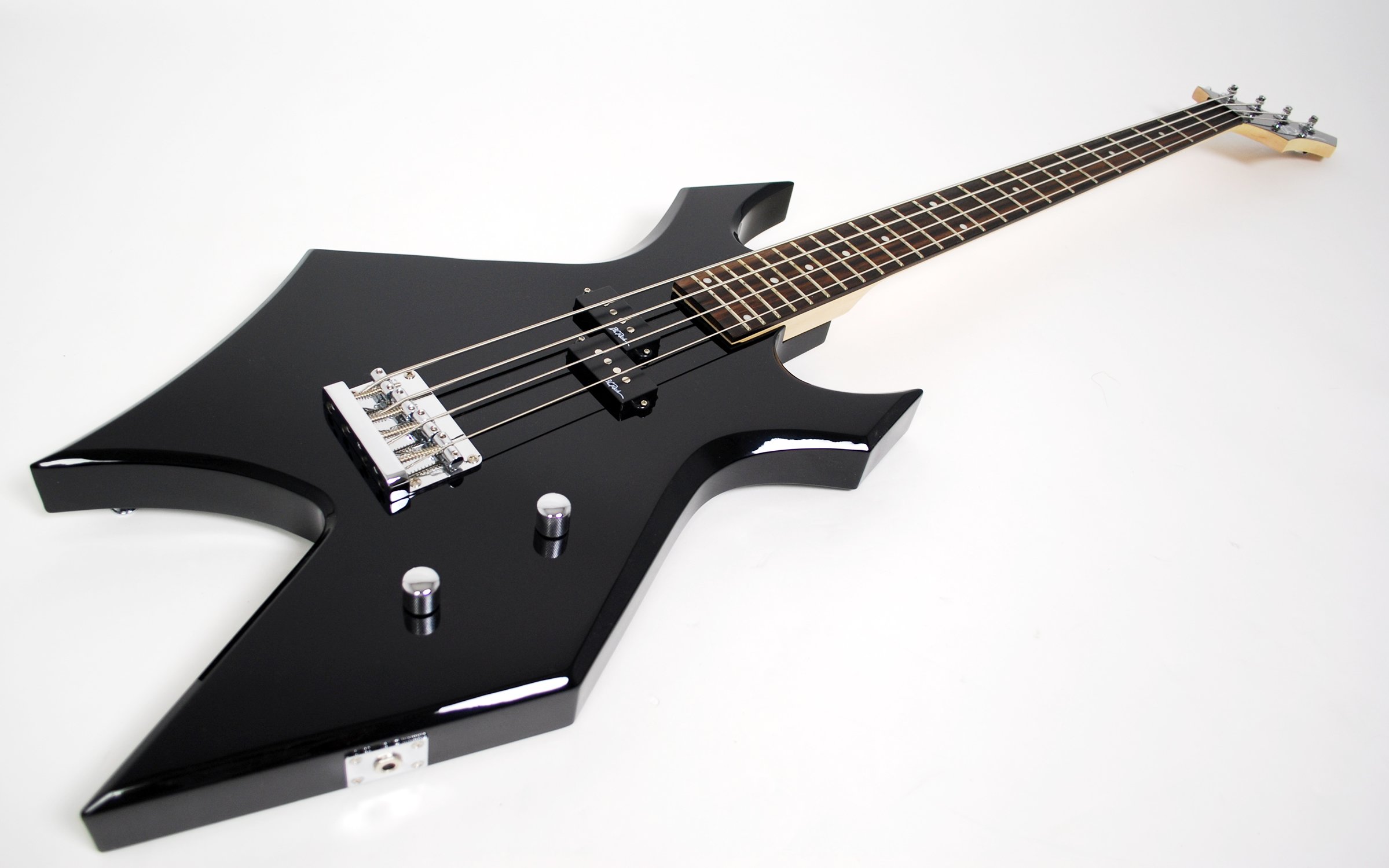 Galleon B.C. Rich Bronze Warlock Electric Bass Guitar, Black