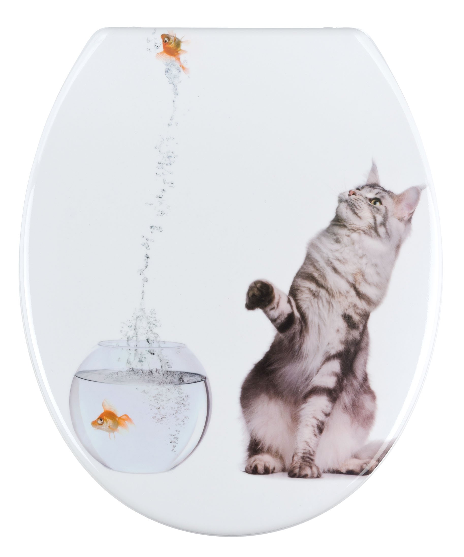 Wenko Toilet Seat Duroplst Cat Fish Jumping Motif eBay