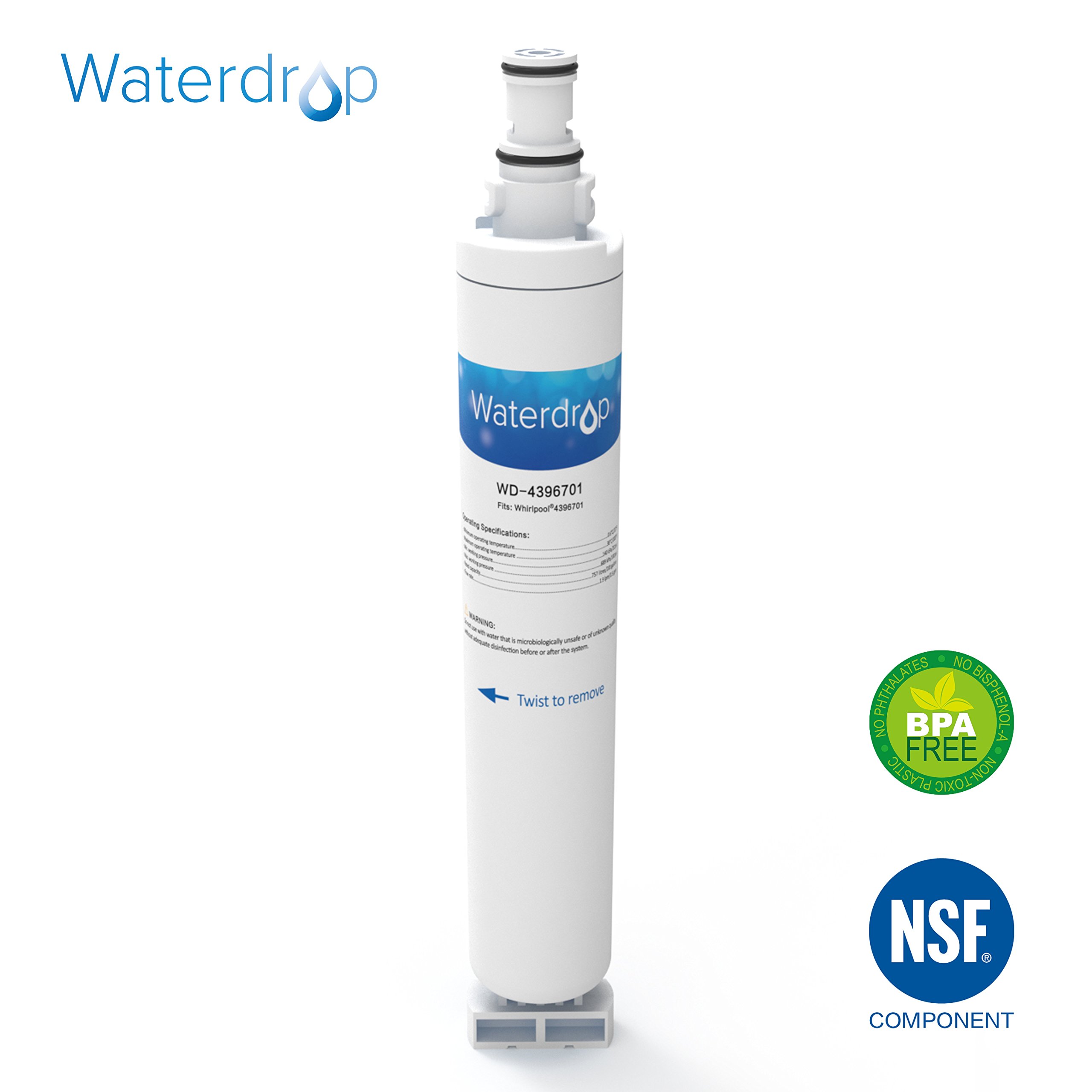 Waterdrop Refrigerator Water Filter Replacement for Whirlpool 4396701 4396702... eBay