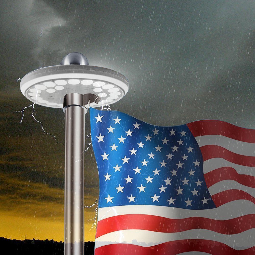 Solar Flag Pole Light, AYY IP65 Waterproof Outdoor Auto Flagpole