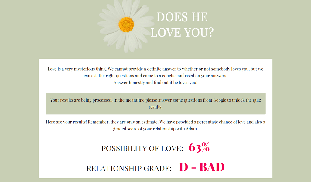 Does He Love Me Quiz Appstore for Android