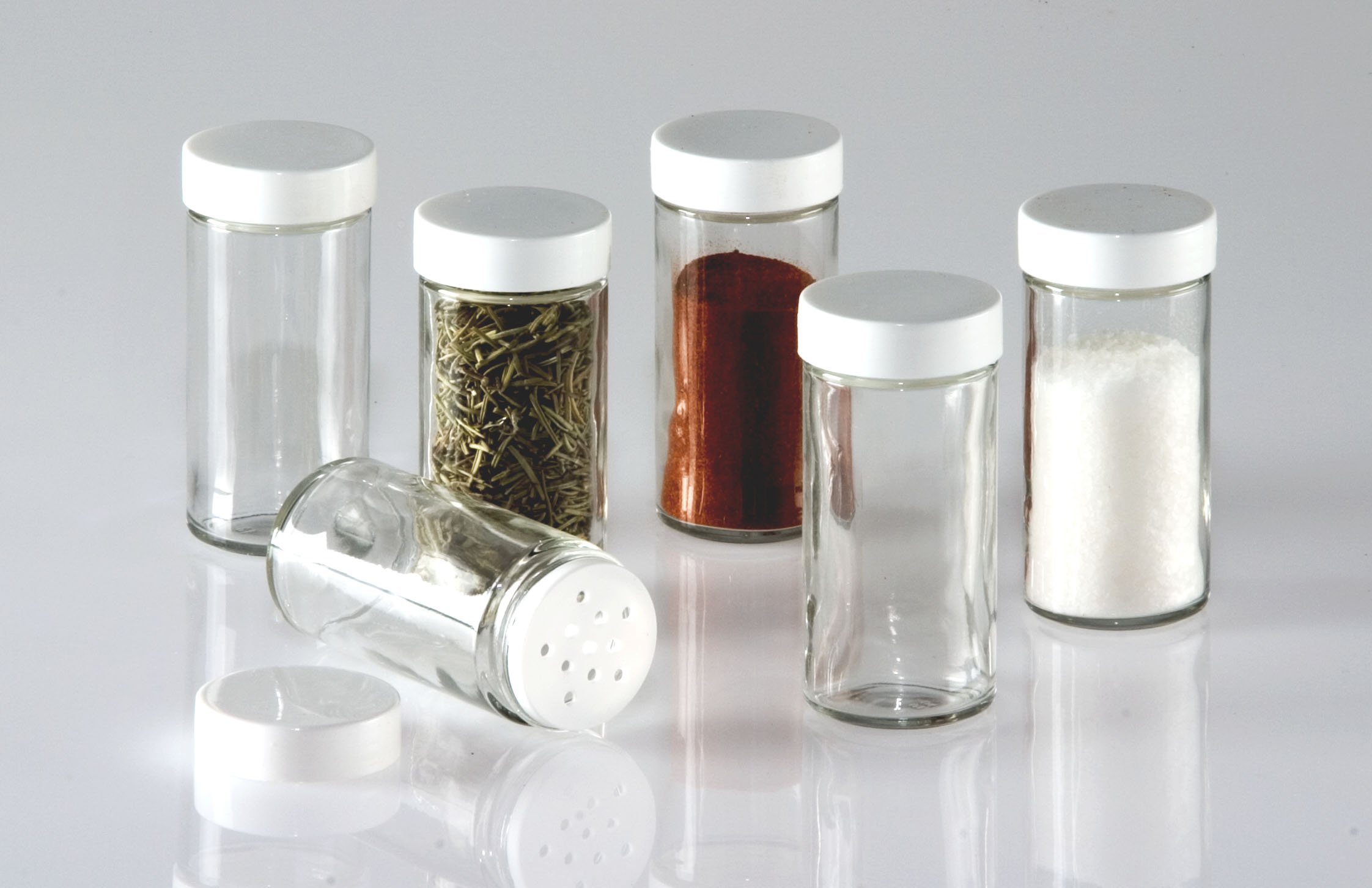 NEW Glass Spice Jars Set of Six Glass Spice Bottles eBay
