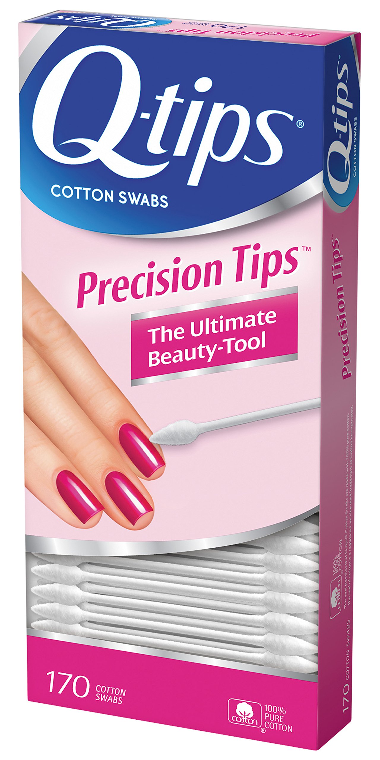 Qtips Cotton Swabs Precision Tips 170 ct (Pack of 3)