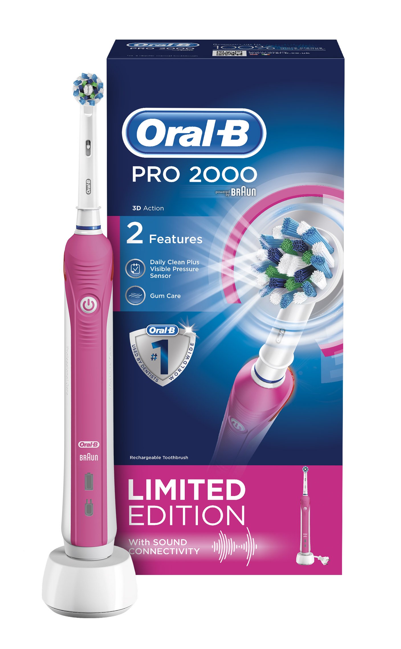 OralB Pro 2000 Electric Rechargeable Toothbrush Powered by Braun GB