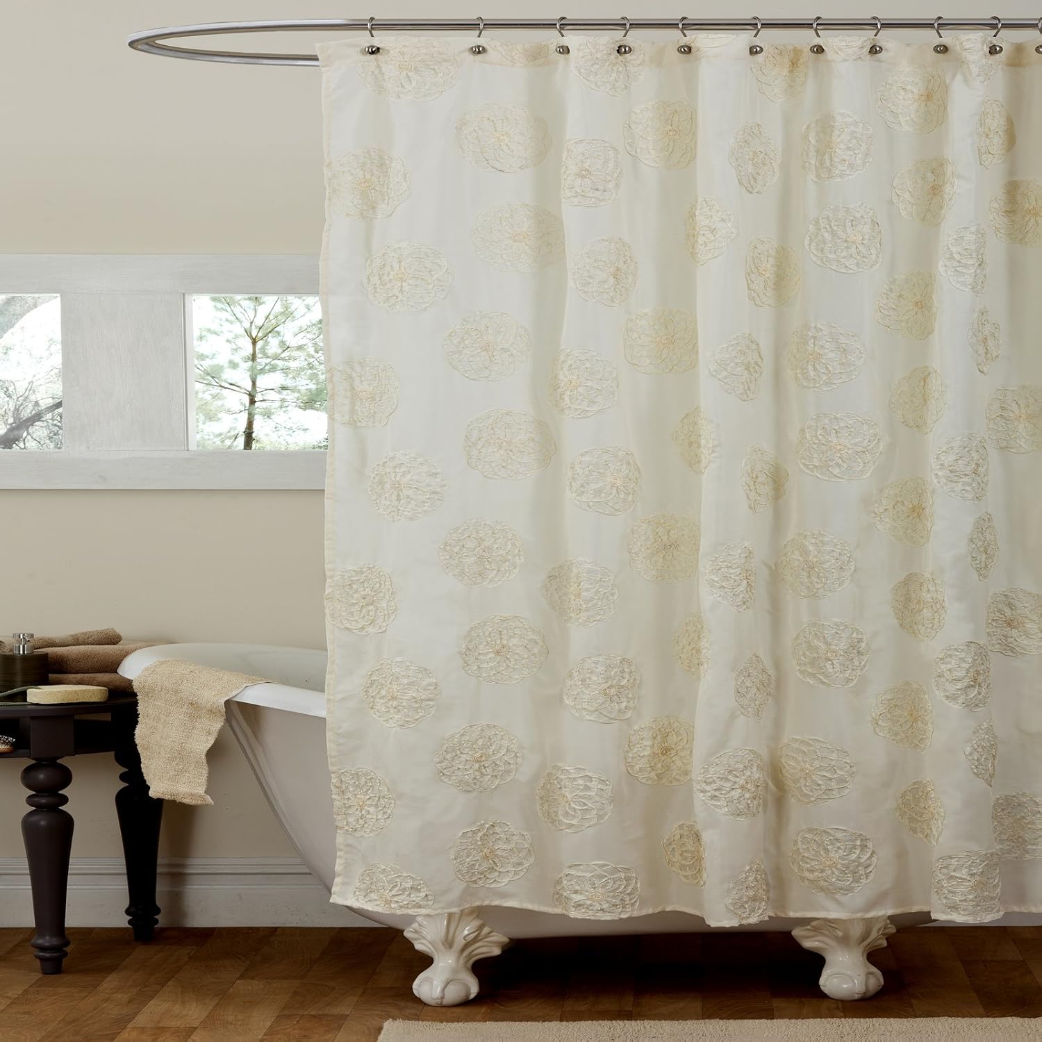 Lush Decor Samantha Shower Curtain, Ivory , New, Free Shipping eBay