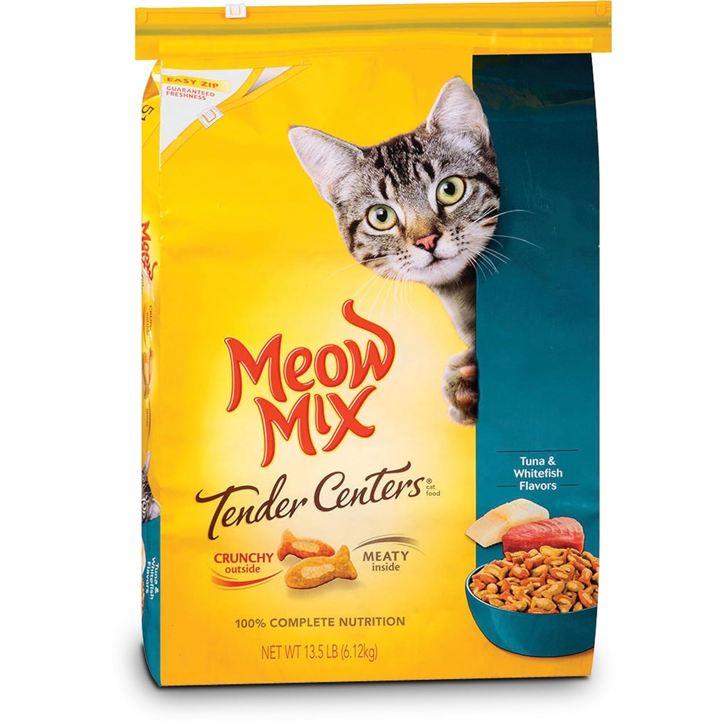 Meow Mix Tender Centers Tuna and Whitefish Dry Cat Food, 13.5Pound