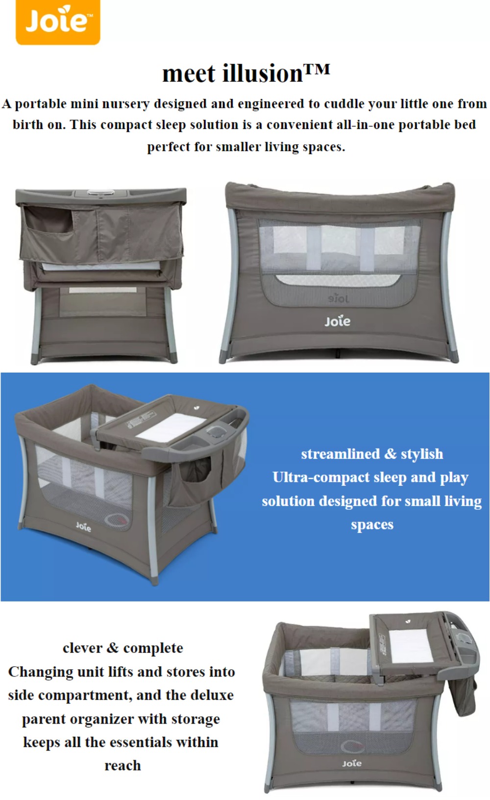 Joie Illusion with and Insect Net Playard edamama