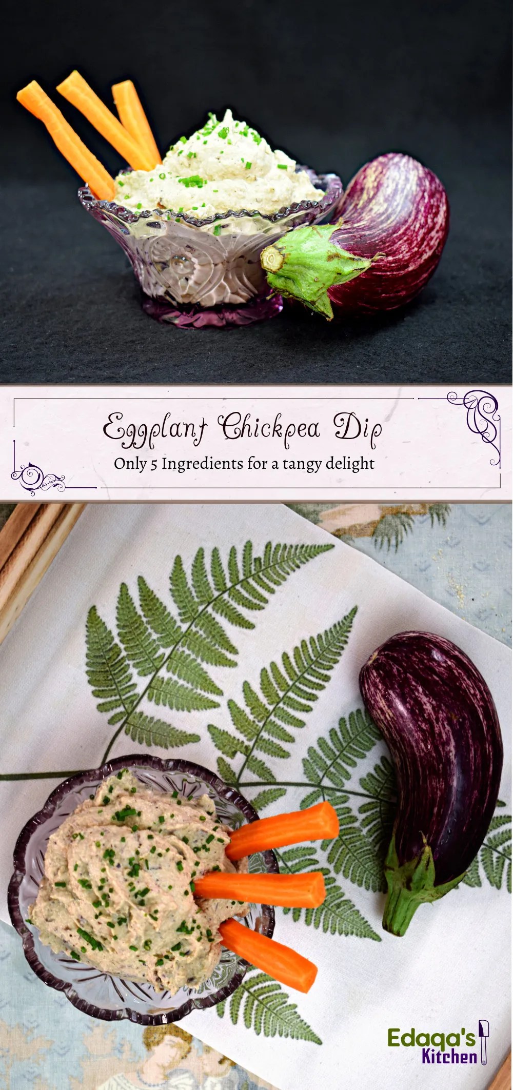 Eggplant Chickpea Dip (vegan, recipe) • Edaqa's Kitchen