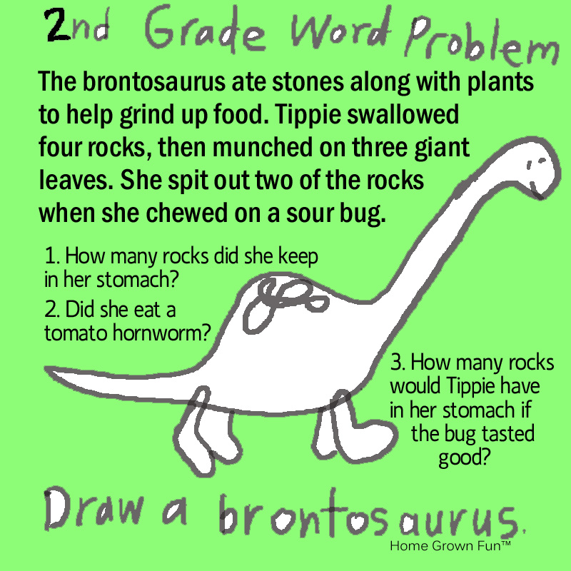 Dinosaur Math Word Problems for 2nd Grader Home Grown Fun