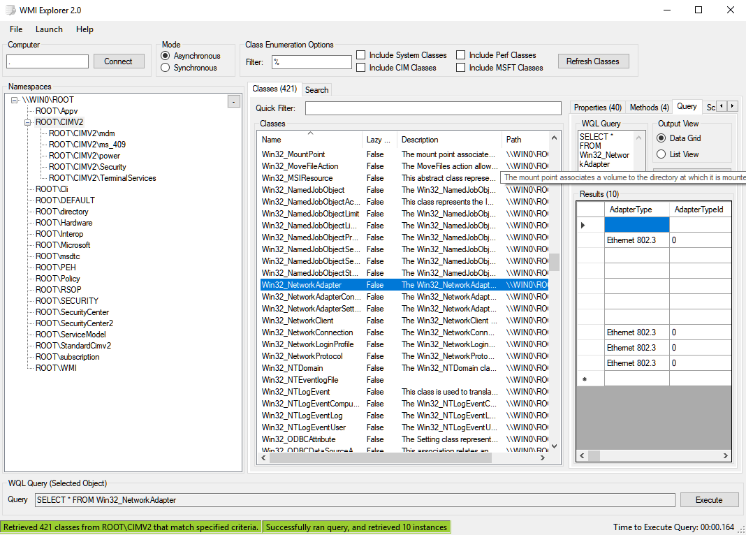 How do I see the WMI Classes installed on my machine? Check WMI Plus