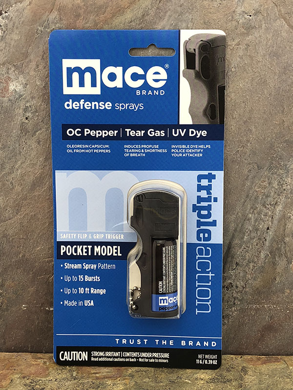 MACE Triple Action Pocket Model OC Pepper Tear Gas UV Dye 11g Spray