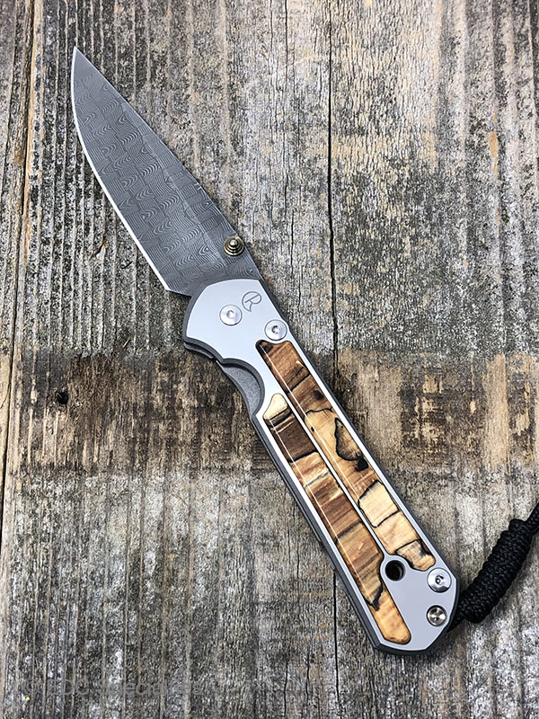 Chris Reeve Knives Large Sebenza 21 Basketweave Damascus Drop Point