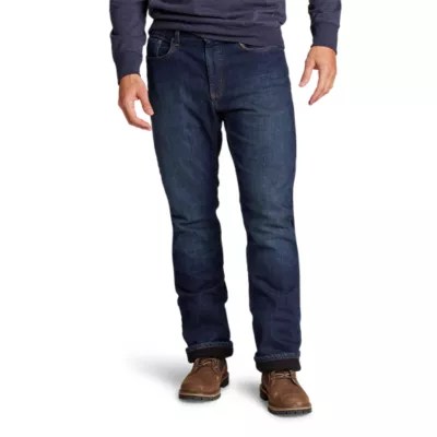 Men's Fleecelined Flex Jeans Straight Eddie Bauer Outlet