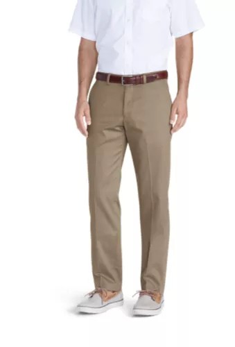 Men's Wrinklefree Slim Fit Flatfront Performance Dress Khaki Pants