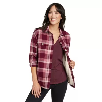 Women's Eddie's Favorite Flannel Faux Shearlinglined Shirt Jacket