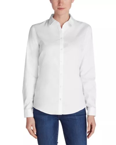 Women's Wrinklefree Longsleeve Shirt Solid Eddie Bauer