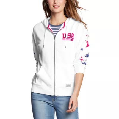 Women's Cozy Camp Fullzip Hoodie Usa Eddie Bauer