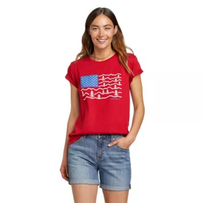 Women's Usa Flag Graphic Tshirt Eddie Bauer