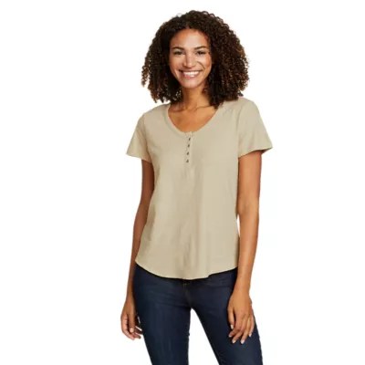 Women's Eb Hemplify Shortsleeve Henley Eddie Bauer