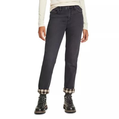 Petite Flannel Lined Jeans Outlet
