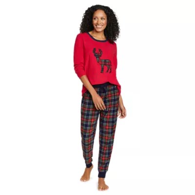 Women's Quest Fleece Sleep Set Plaid Eddie Bauer