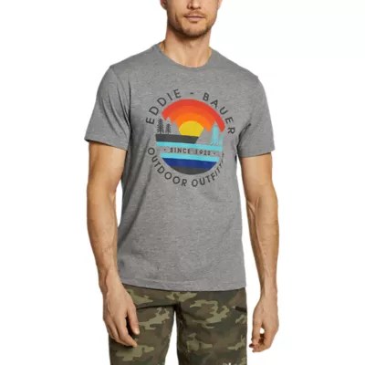 Men's Graphic Tshirt Horizon Sunset Eddie Bauer
