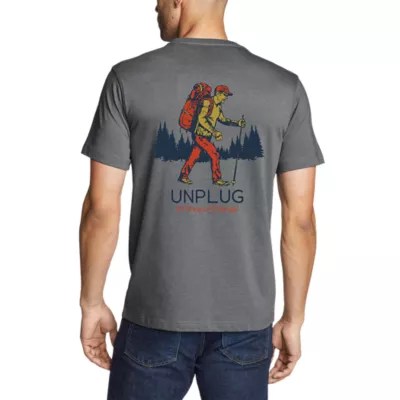 Men's Graphic Tshirt Unplug Outdoors Eddie Bauer