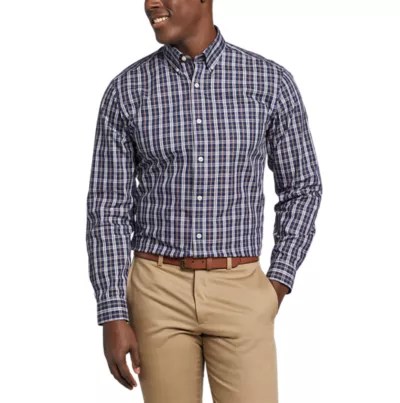 Men's Wrinklefree Classic Fit Pinpoint Oxford Shirt Blues Eddie Bauer