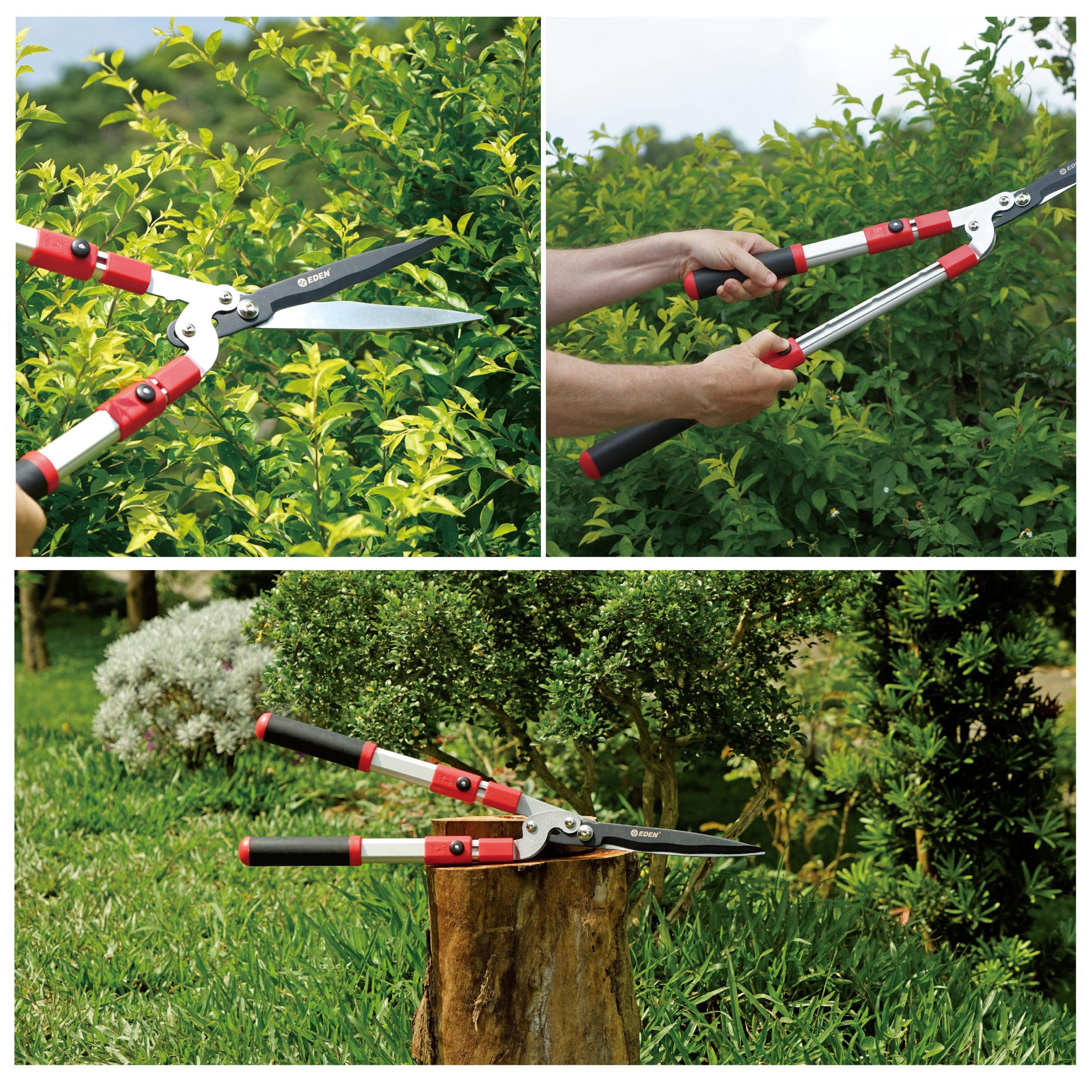 Extendable Hedge Shears with Wavy Blade Eden Garden