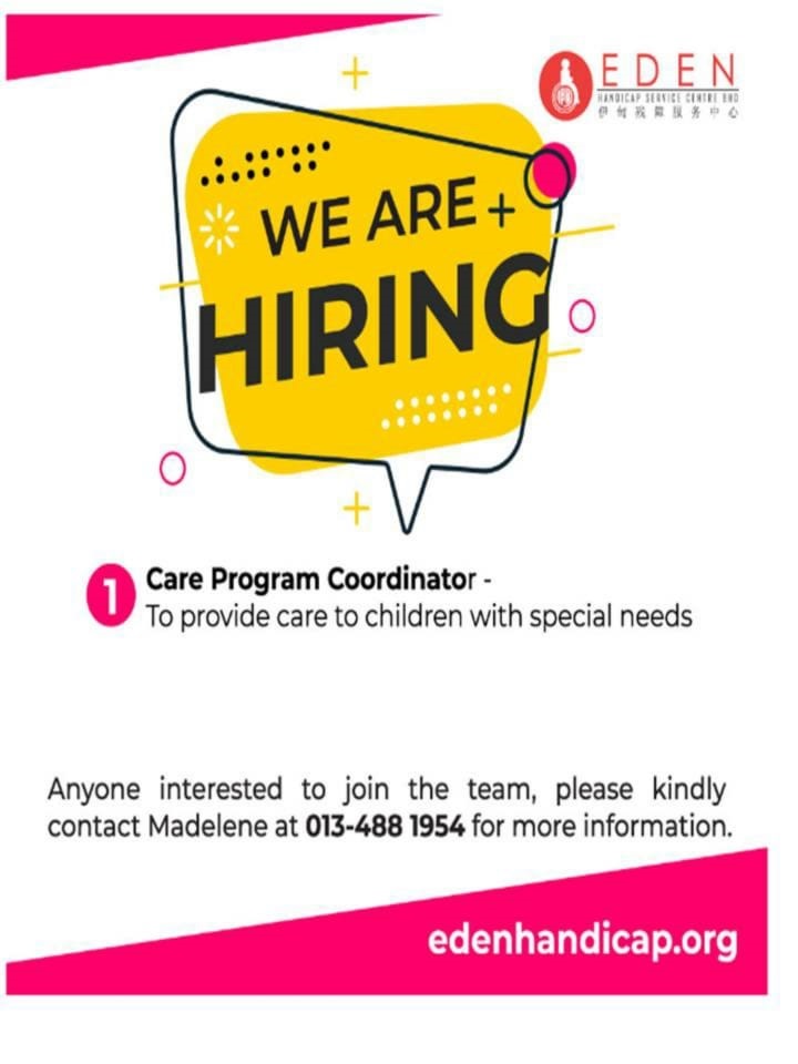 JOB VACANCY Eden Handicap Service Centre