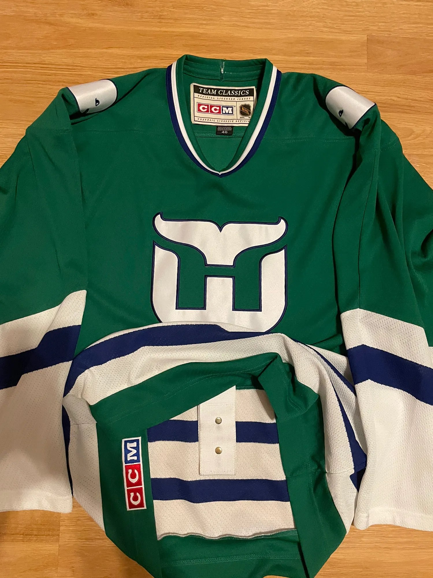 Authentic Hartford Whalers Shanahan Starter NHL Hockey Jersey 46 Home