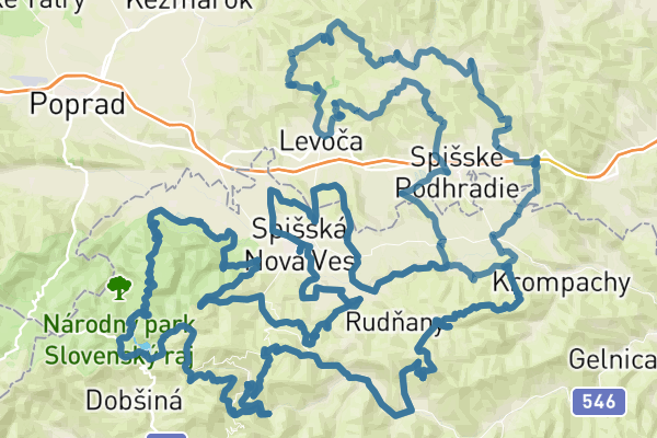 Trať 333 km a 222 km Spišských 333 extréme MTB Maratón « Racemap