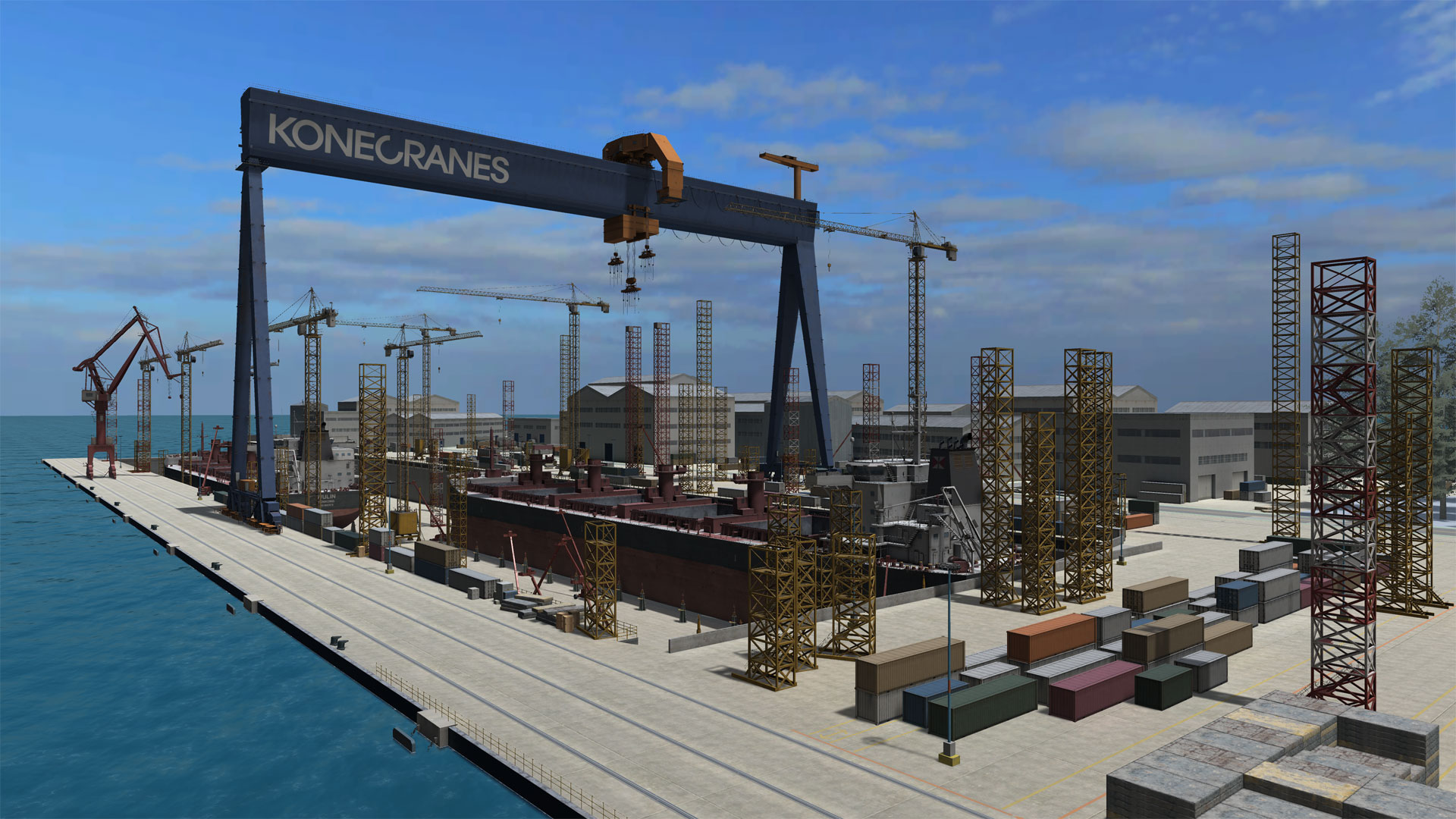 Virtual reality in shipbuilding allinone shipyard 3D model