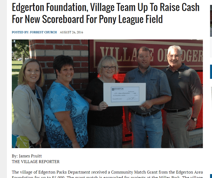 Current Village News Village of Edgerton