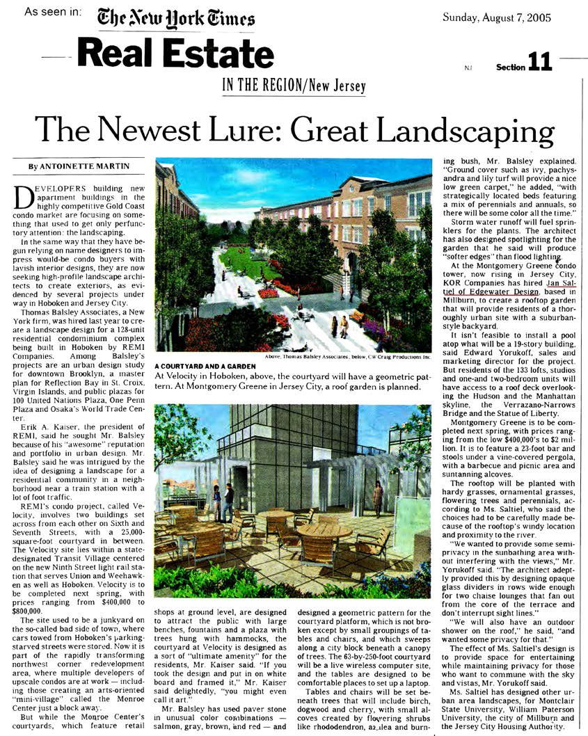 NY Times Article edgewater design